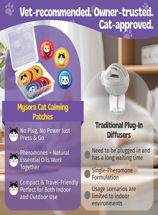 Mysora Cat Calming Patches for Travel, Car & Home Use, Pheromone & Natural Essential Oil Calming Diffuser for Cats & Kittens to Reduce Anxiety and Stress, Long Lasting & Non Toxic, 10 Count - Image 5